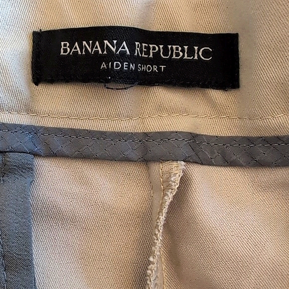 Banana Republic Mens 36 Chino Khaki Aiden Shorts Beige Casual Preppy Classic - Picture 5 of 6